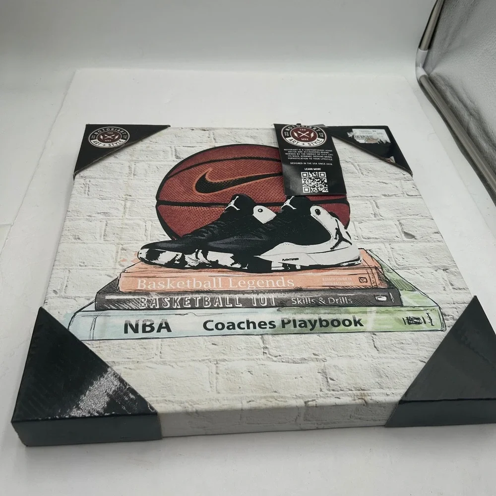 NotoriArt Basketball Jordan Sneaker Canvas Wall Art 15x15 Sports Decor